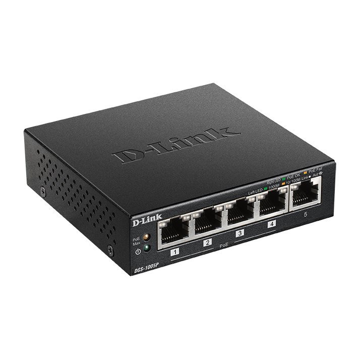   Switch   Switch non managé 5 Ports Giga dont 4 PoEaf/at 60W DGS-1005P/E