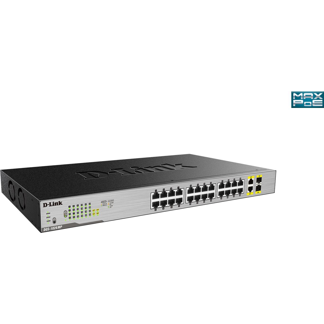   Switch   Switch 24 Ports Giga PoE at 370W + 2 Combo SFP DGS-1026MP